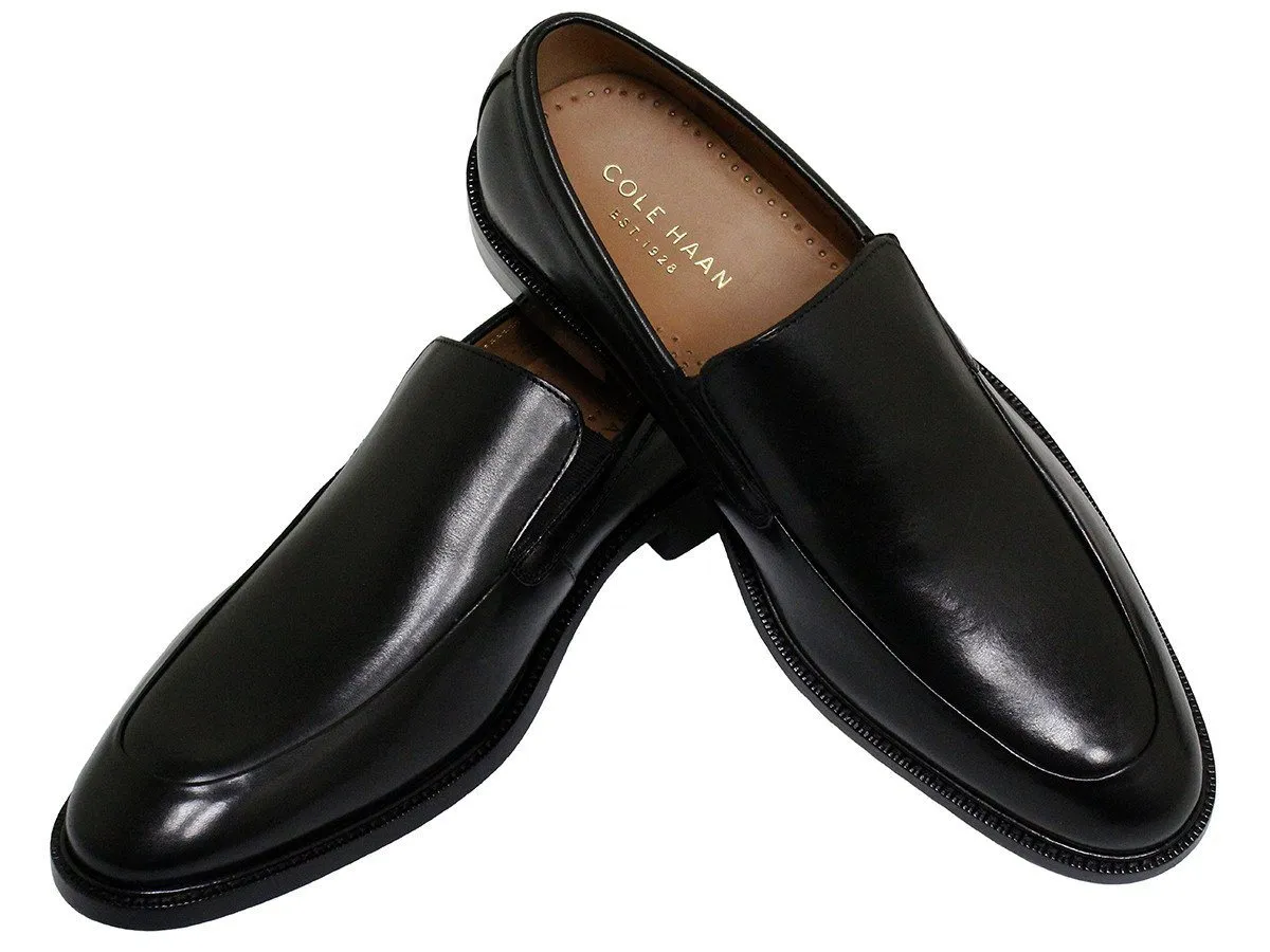 Cole Haan 22344 100% Leather Boy's Shoe -Slip On - Moc Toe - Black