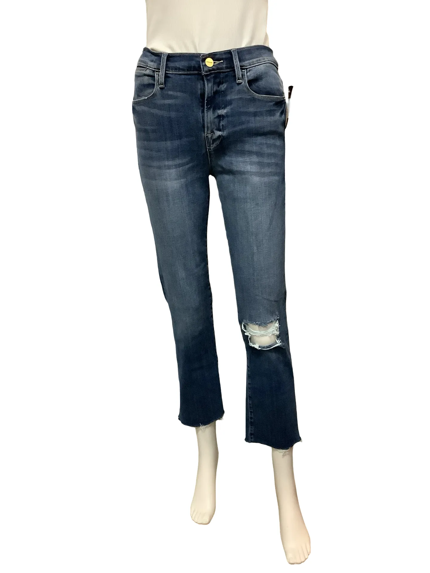 Frame Mid Rise Straight Leg Jeans Size: M, 28
