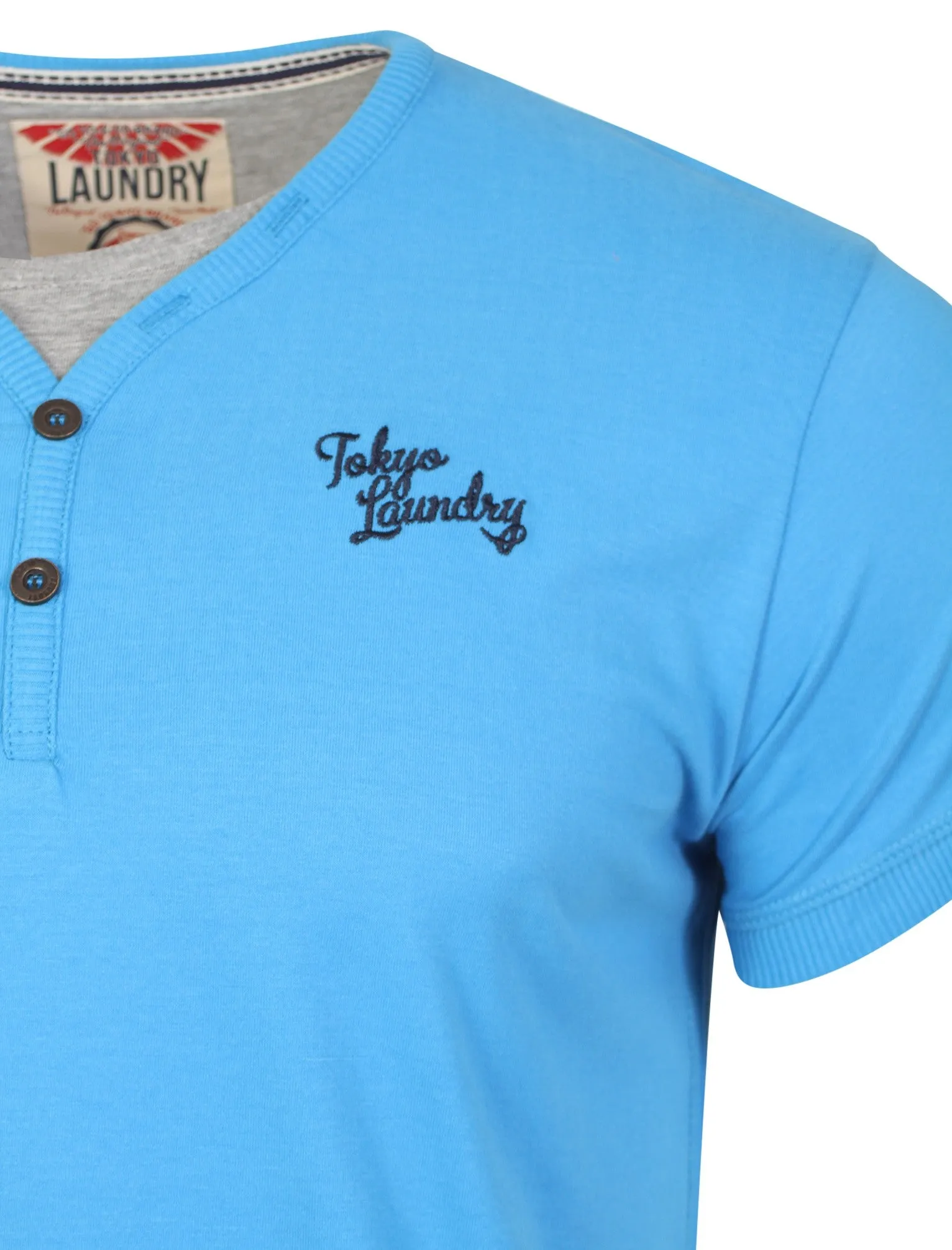 Glenbrook mock insert t-shirt swedish blue - Tokyo Laundry