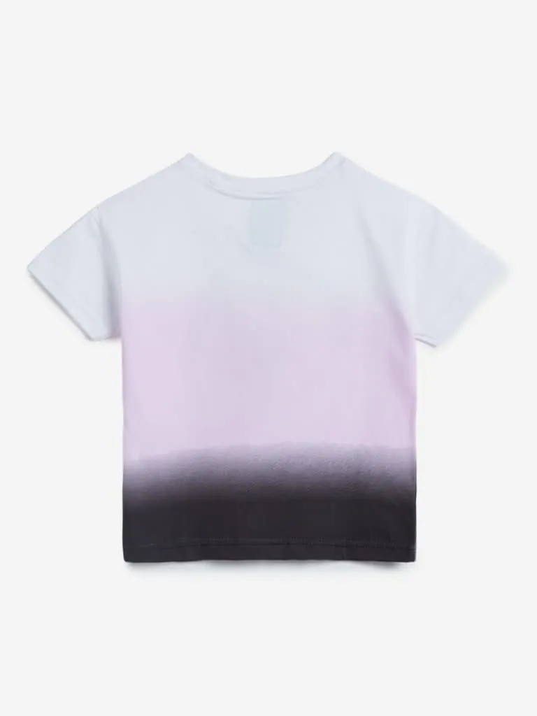 HOP Kids White Ombre Text Design T-Shirt