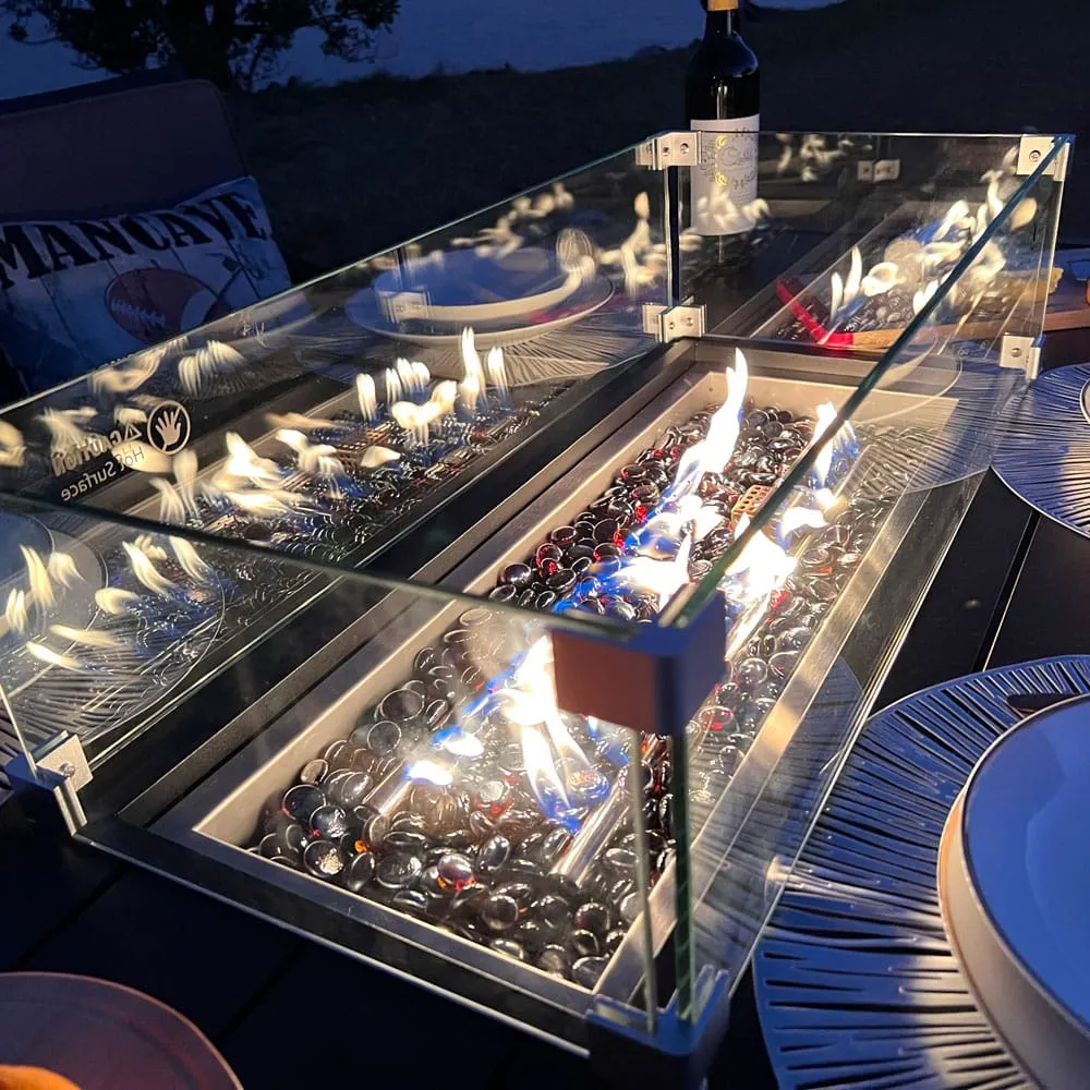Patio Dining Gas Fire Pit Table