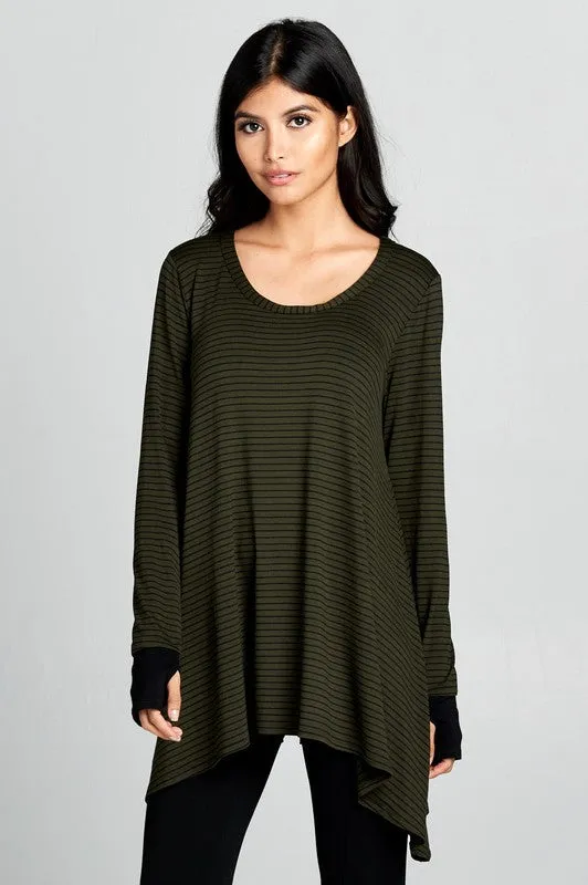 Pinstripe Trapeze Top
