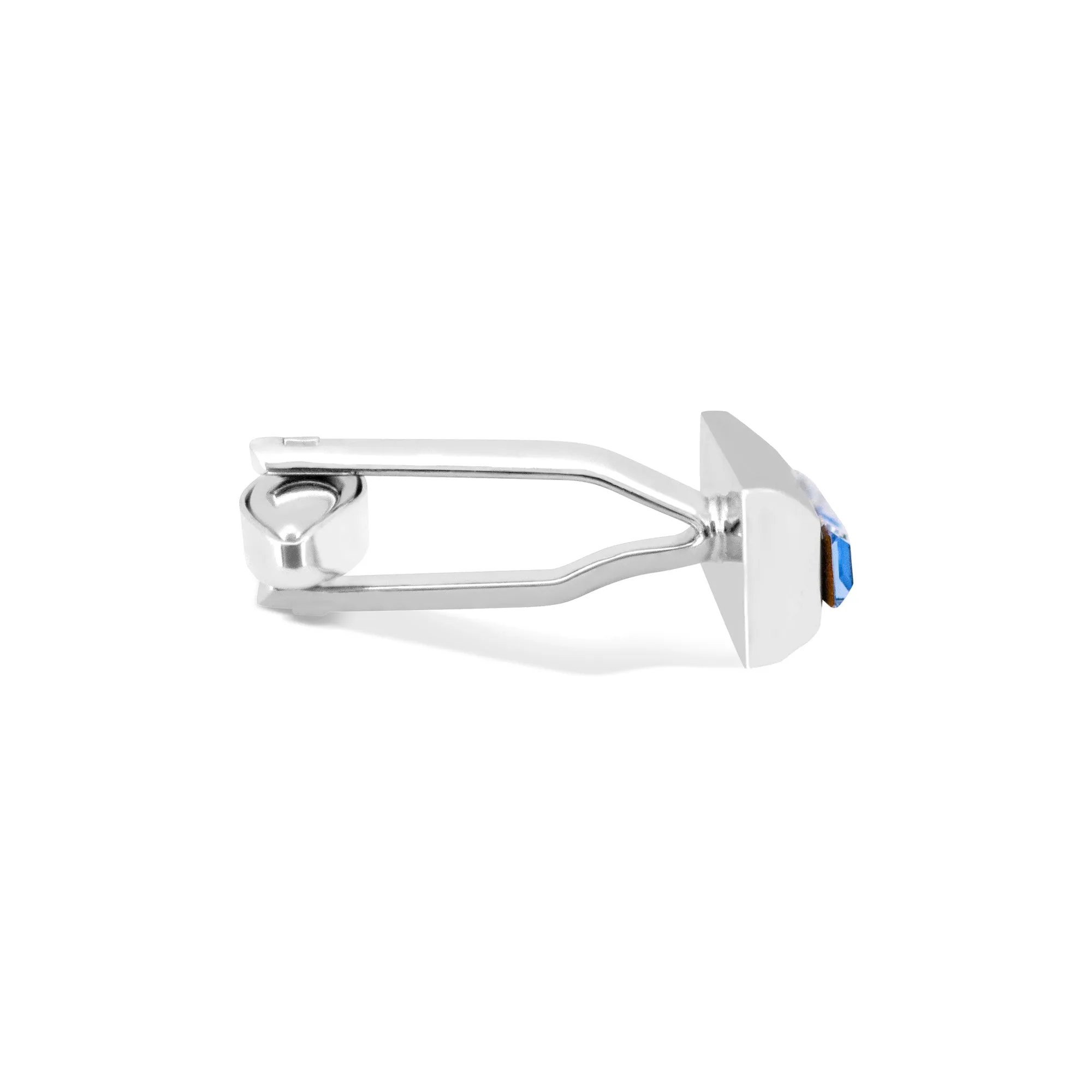 Rectangle Blue and White Crystals Cufflinks (Online Exclusive)