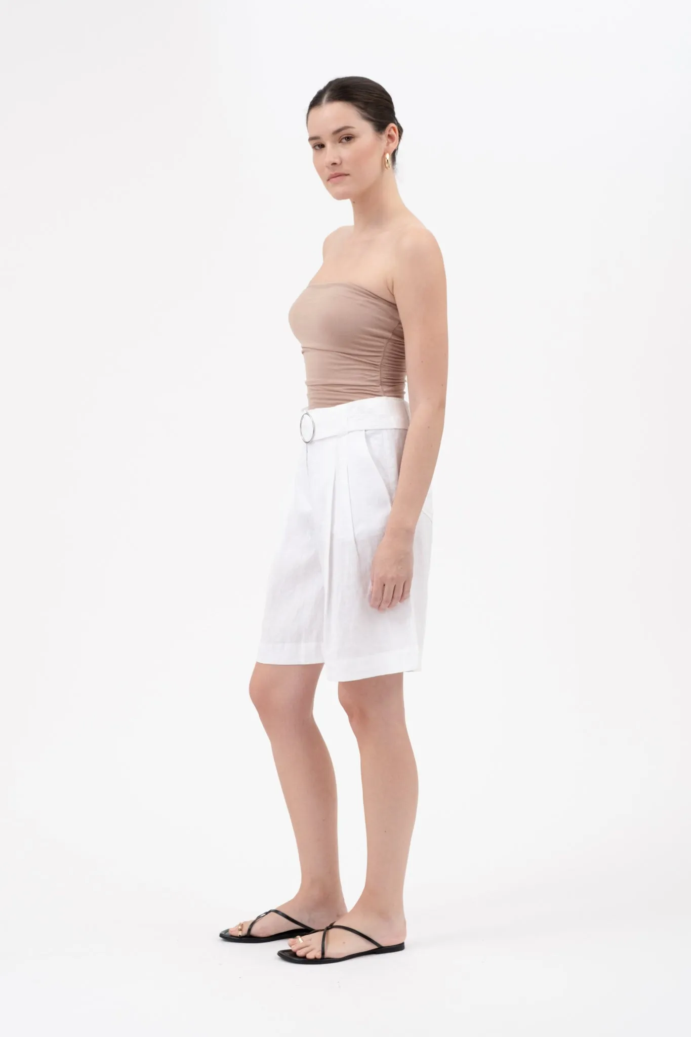 REVERSIBLE STRAPLESS SCRUNCH KNIT TOP