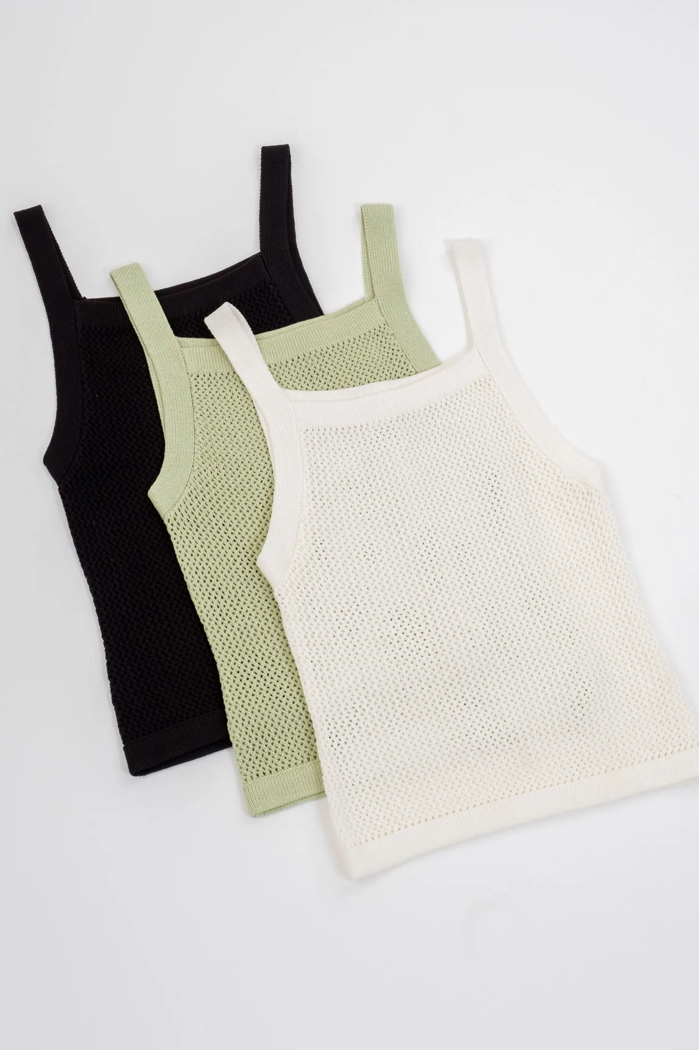 SHEER SWEATER KNIT CAMI TANK TOP