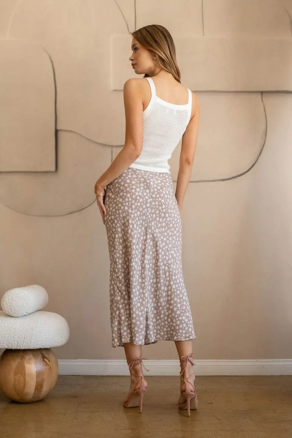 SHEER SWEATER KNIT CAMI TANK TOP
