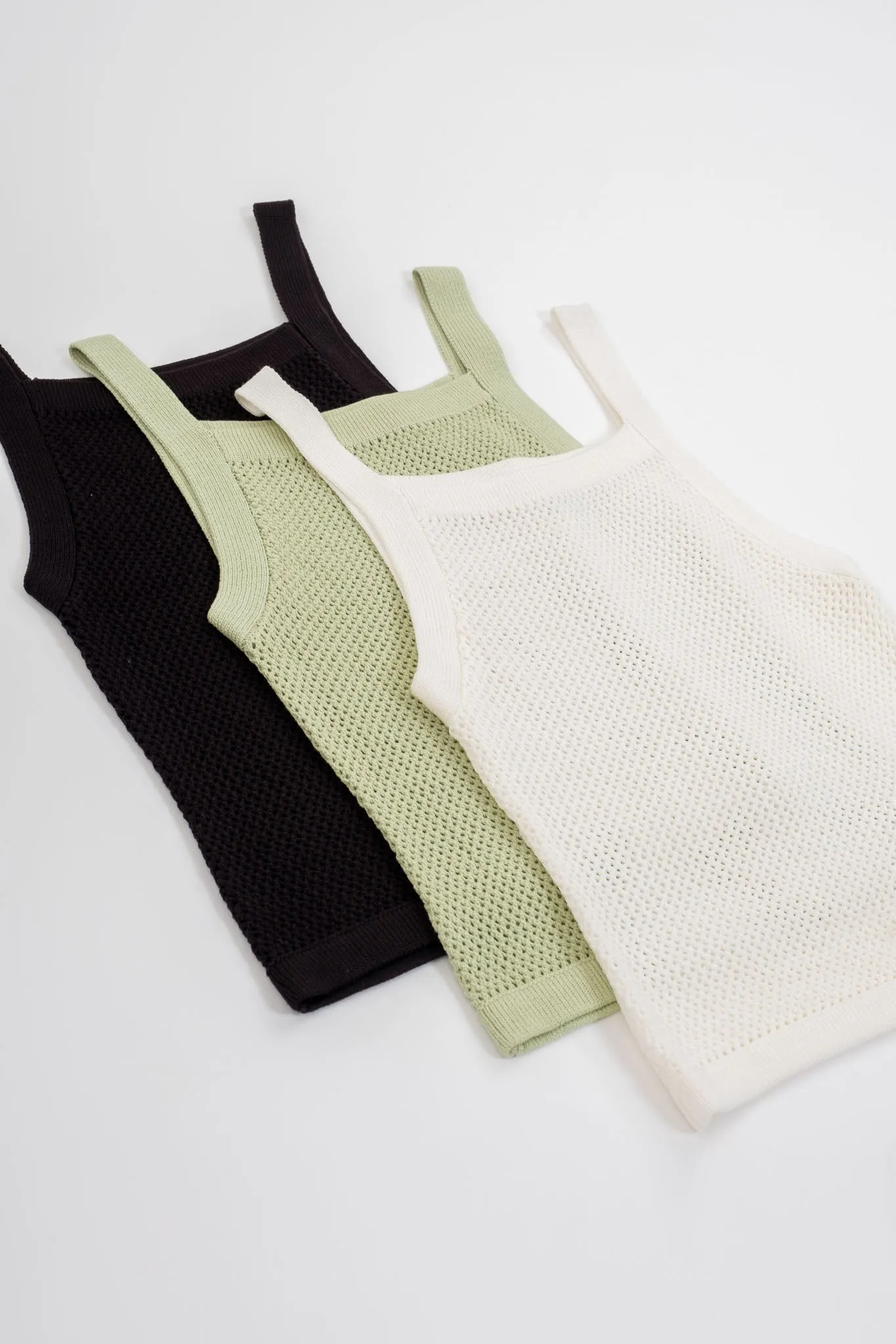 SHEER SWEATER KNIT CAMI TANK TOP