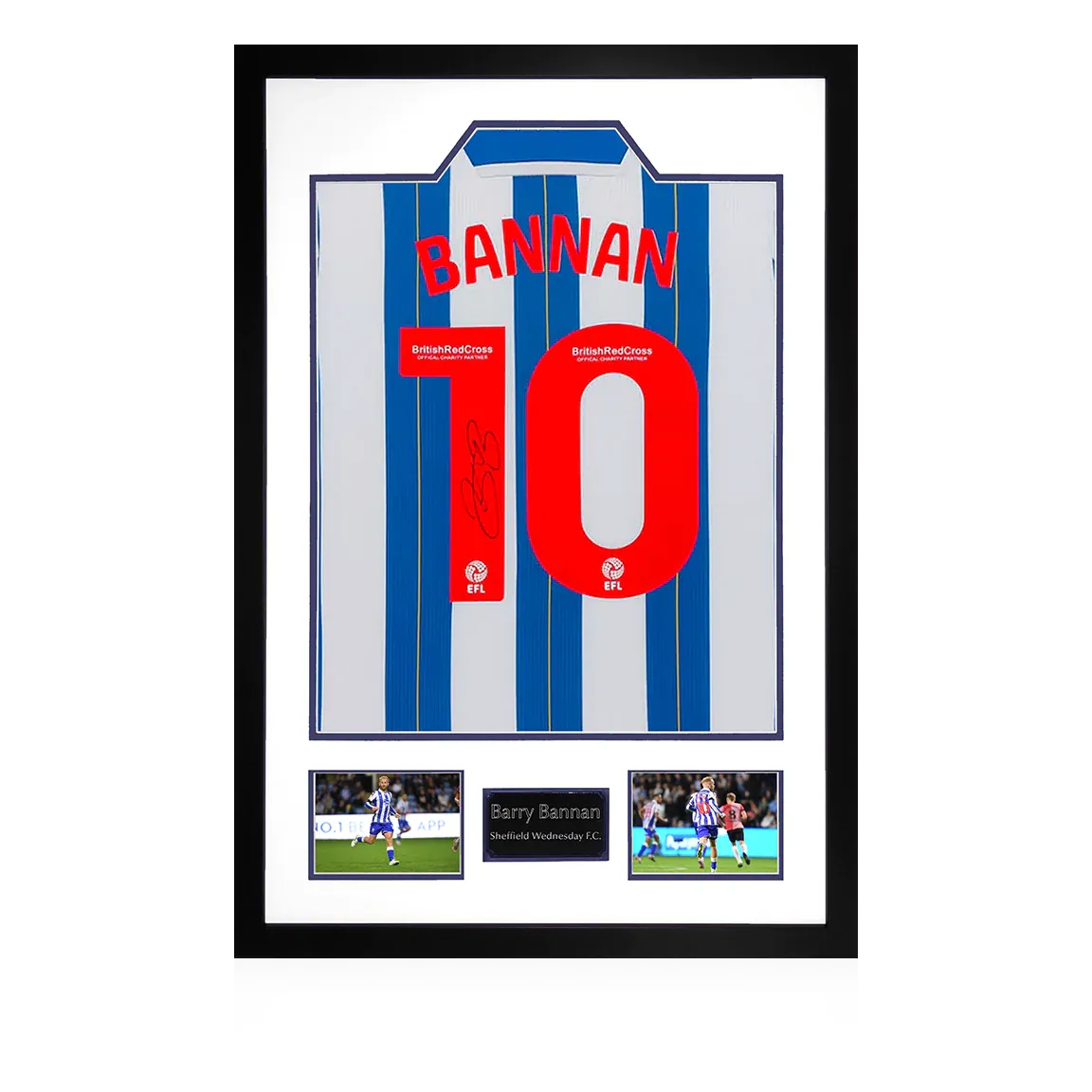 Sheffield Wednesday Signed Barry Bannan Shirt Double Picture Display