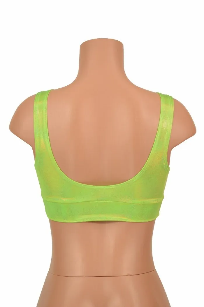 Starlette Bralette in Lime Holographic