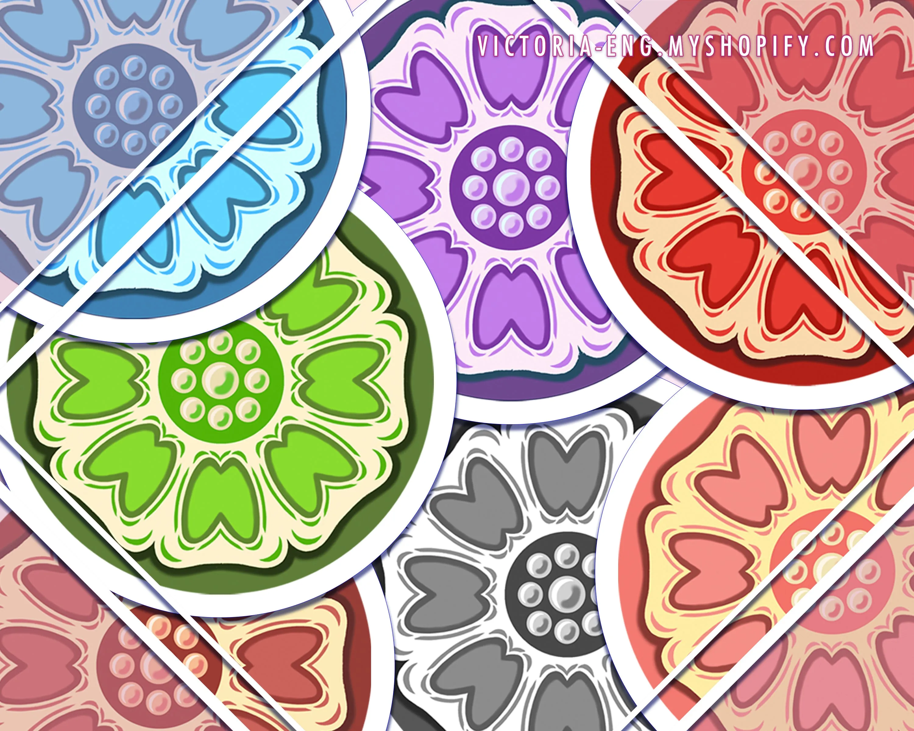 White Lotus Tile Stickers
